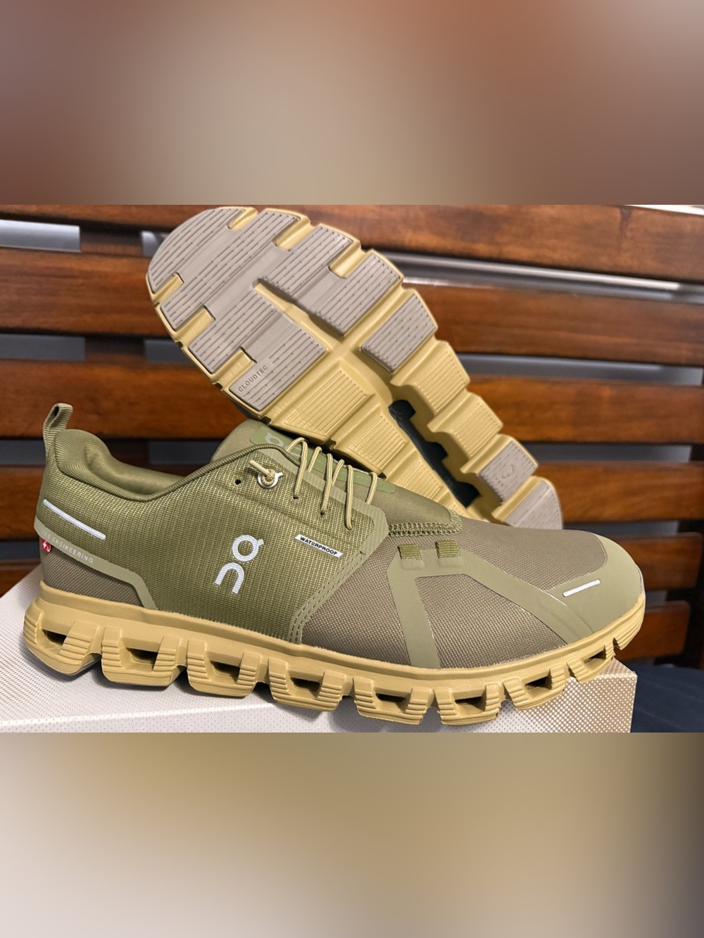 BRAND NEW* On Cloud 6 Waterproof Olive Safari 3MF10062231 Men's Sz 11.5 - Picture 4 of 6